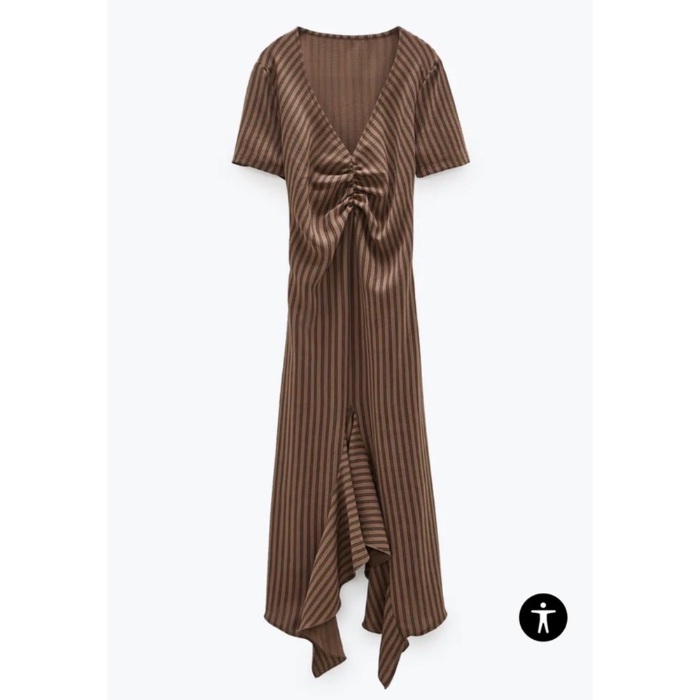 ZARA Ruffled Ruched Dress - Picture 3 of 6
